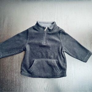 Place Black Cozy Fleece Quarter-Zip Sweatshirt